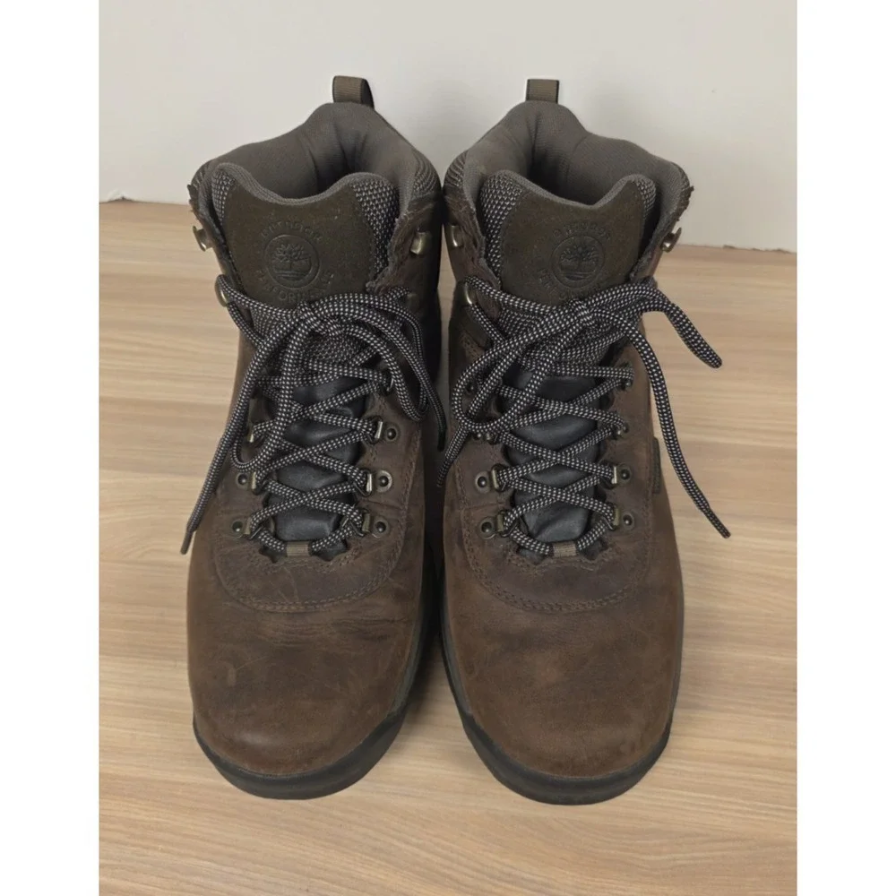 Timberland White Ledge Hiking Boots Mens Brown Leather Ankle Waterproof - 11.5
